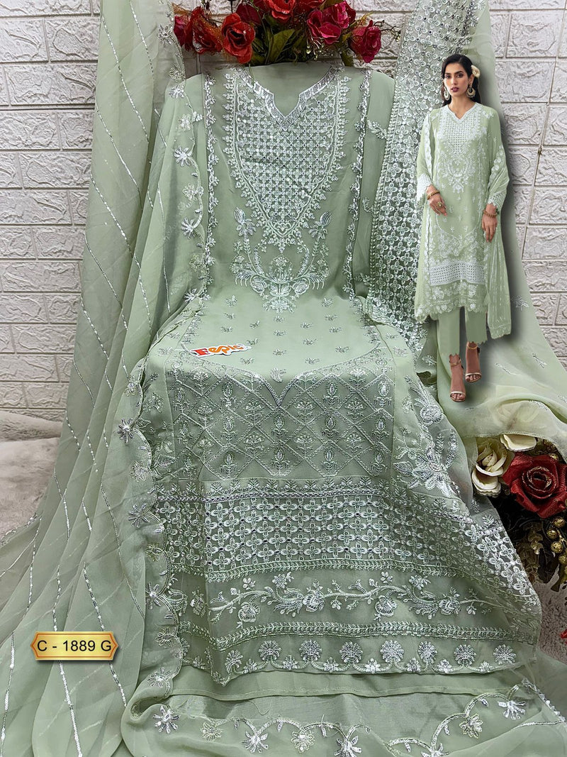 Fepic Rosemeen 1889 G Georgette Embroidered Worked Pakistani Suits