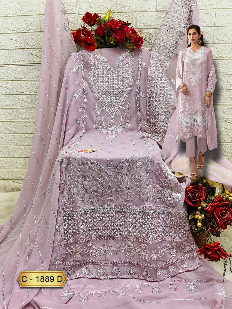 Fepic Rosemeen 1889 D Georgette Embroidered Worked Pakistani Suits