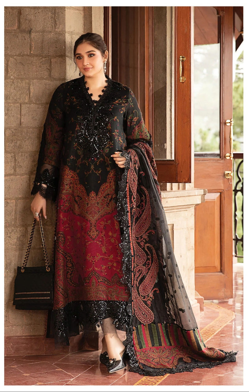 Alzohaib Az 1144 A Pure Cotton Print  With Heavy Embrodairy Patches Worked Pakistani Suits