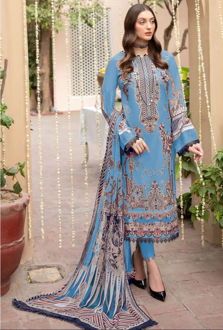 Taj 583 Pure Cotton Print With Heavy Self Embroidery Pakistani Suits