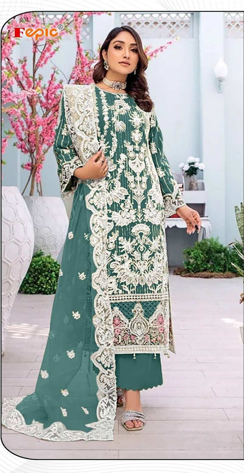 Fepic Rosemeen C 1761 E Organza Embroidered With Pearl Work Pakistani Suits