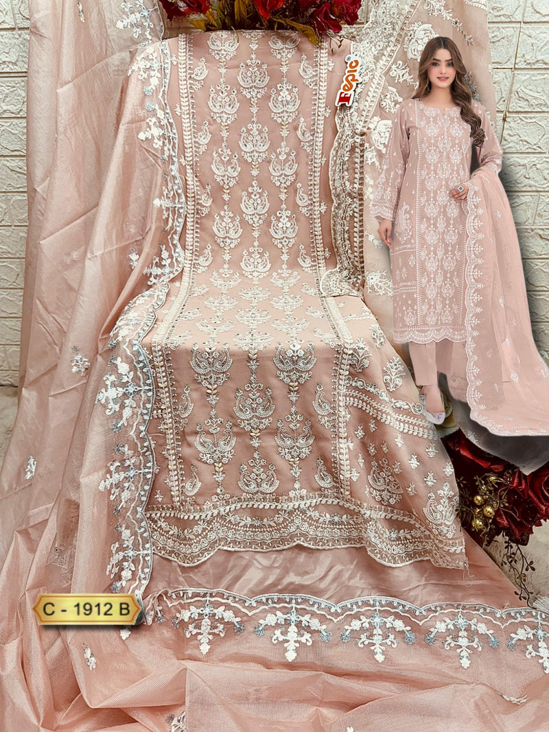 Fepic Rosemeen 1912 B Georgette Embroidered Worked Pakistani Suits