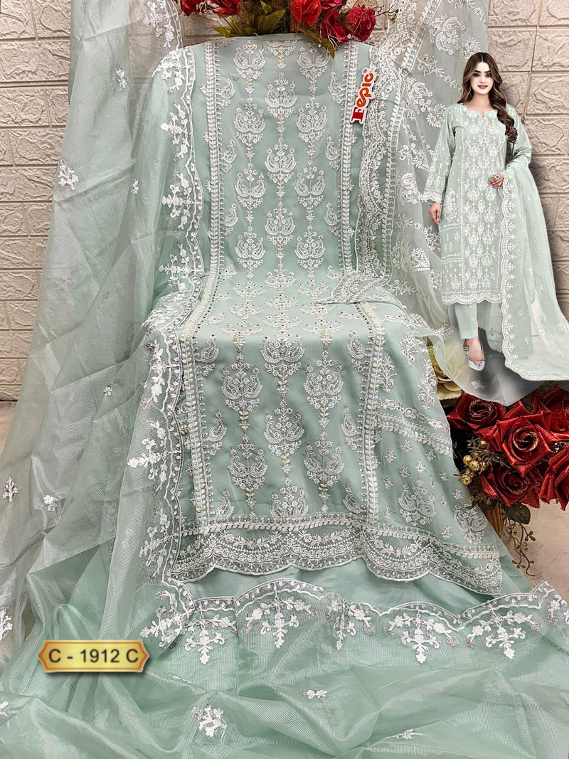 Fepic Rosemeen 1912 C Georgette Embroidered Worked Pakistani Suits