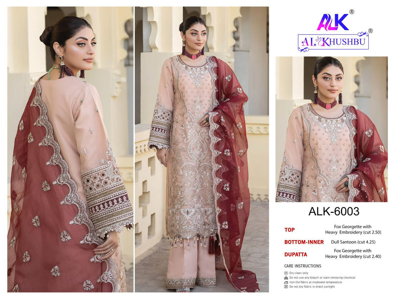 Al Khushbu Agha Noor 6003 Georgette With Heavy Embroidered Worked Pakistani Suits