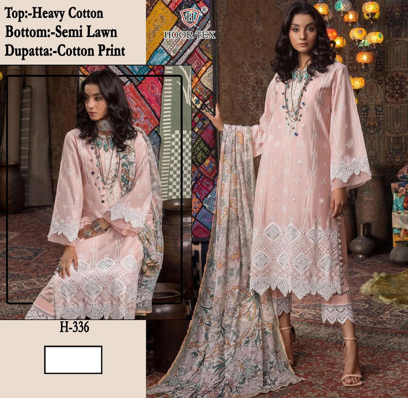 Hoor Tex H 366 Heavy Cotton Printed With Emboridery Worked Pakistani Suits