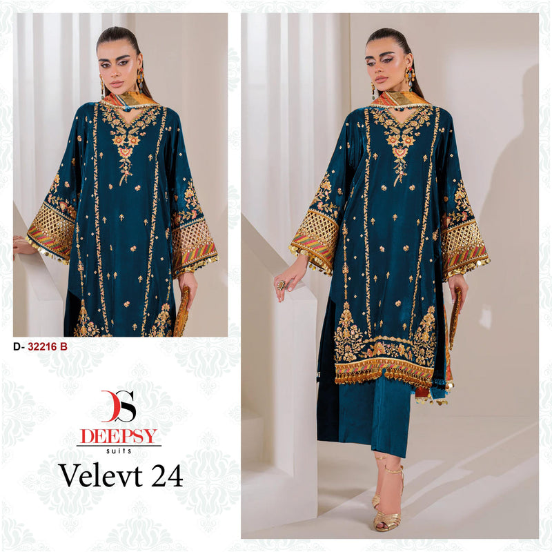 Deepsy Suits 32216 B Velvet With Heavy Embroidery Worked Pakistani Suits