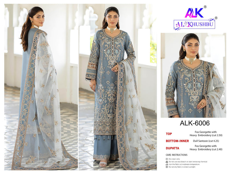 Al Khushbu Agha Noor 6006 Georgette With Heavy Embroidered Pakistani Suits