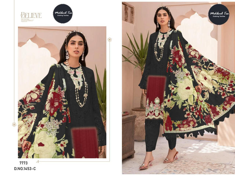 Mehboob Tex 1453 C Pure Cotton Print With Exclusive Patch Embroidery Worked Pakistani Suits