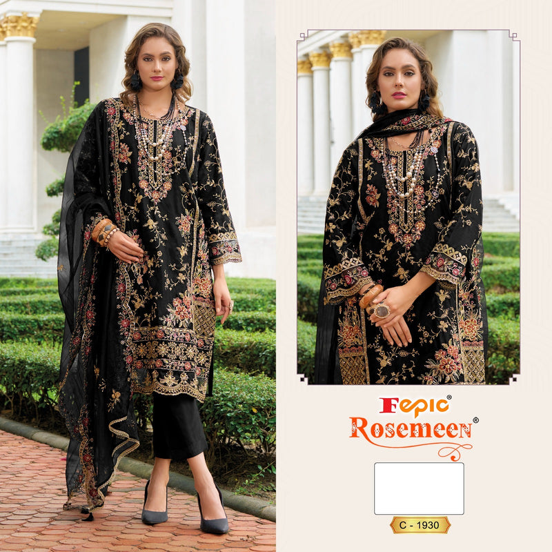 Fepic Rosemeen C 1930 Organza Embroidered Worked Pakistani Suits