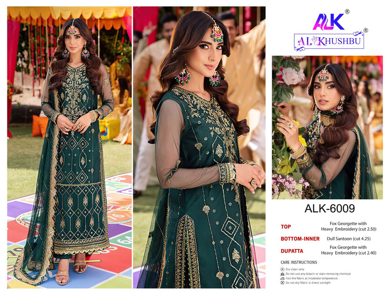 Al Khushbu 6009 Zahra Rubab Georgette With Heavy Embroidered Worked Pakistani Suits