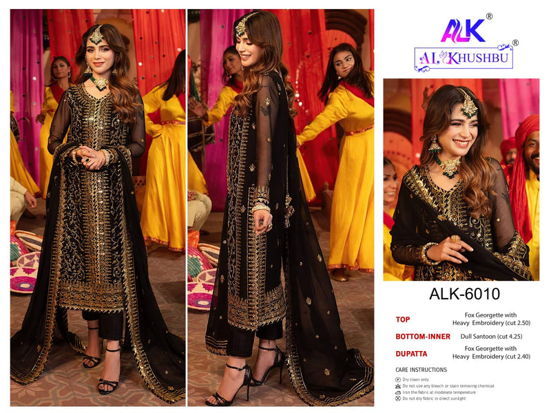 Al Khushbu 6010 Zahra Rubab Georgette With Heavy Embroidered Worked Pakistani Suits