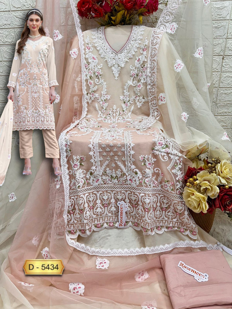 Fepic Rosemeen C 5434 Organza Embroidered Worked Pakistani Suits